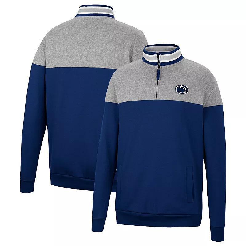 Mens Colosseum /Heather Gray Penn State Nittany Lions Be the Ball Quarter-Zip Top Blue Product Image