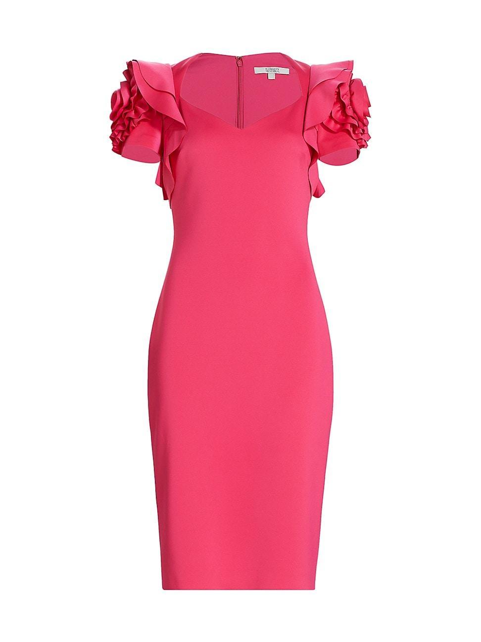 Womens Rosette Ruffled Cocktail Dress Product Image