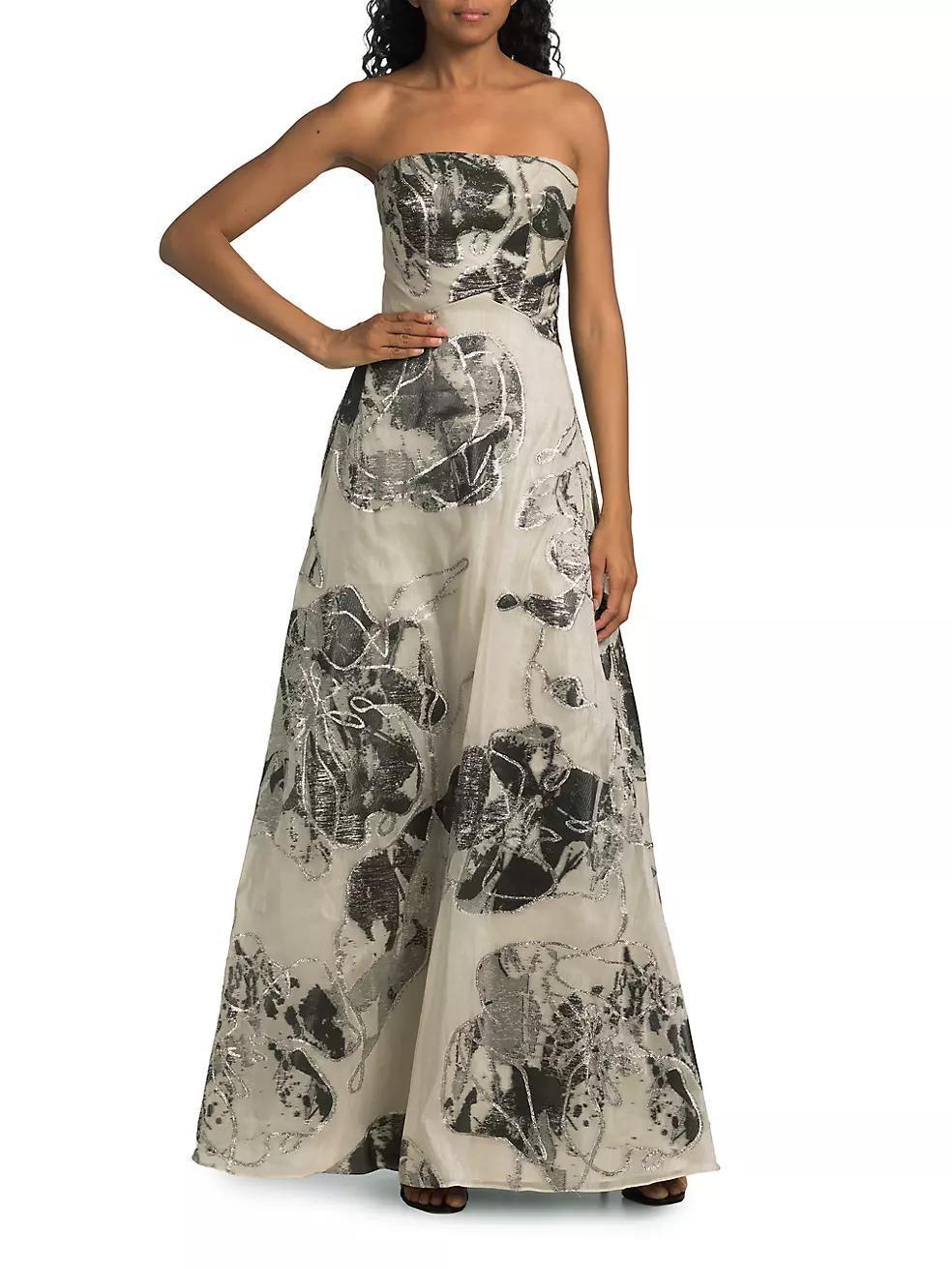 Strapless Floral A-Line Gown Product Image