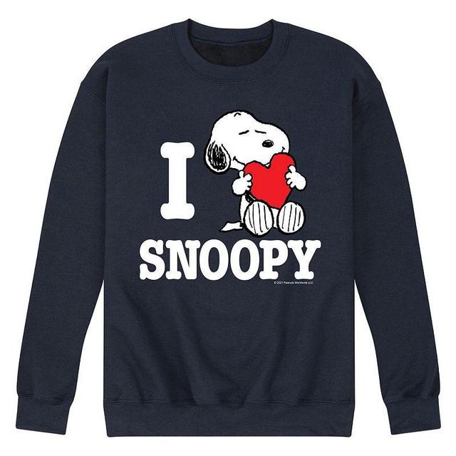 Mens Peanuts I Love Snoopy Sweatshirt Blue Product Image