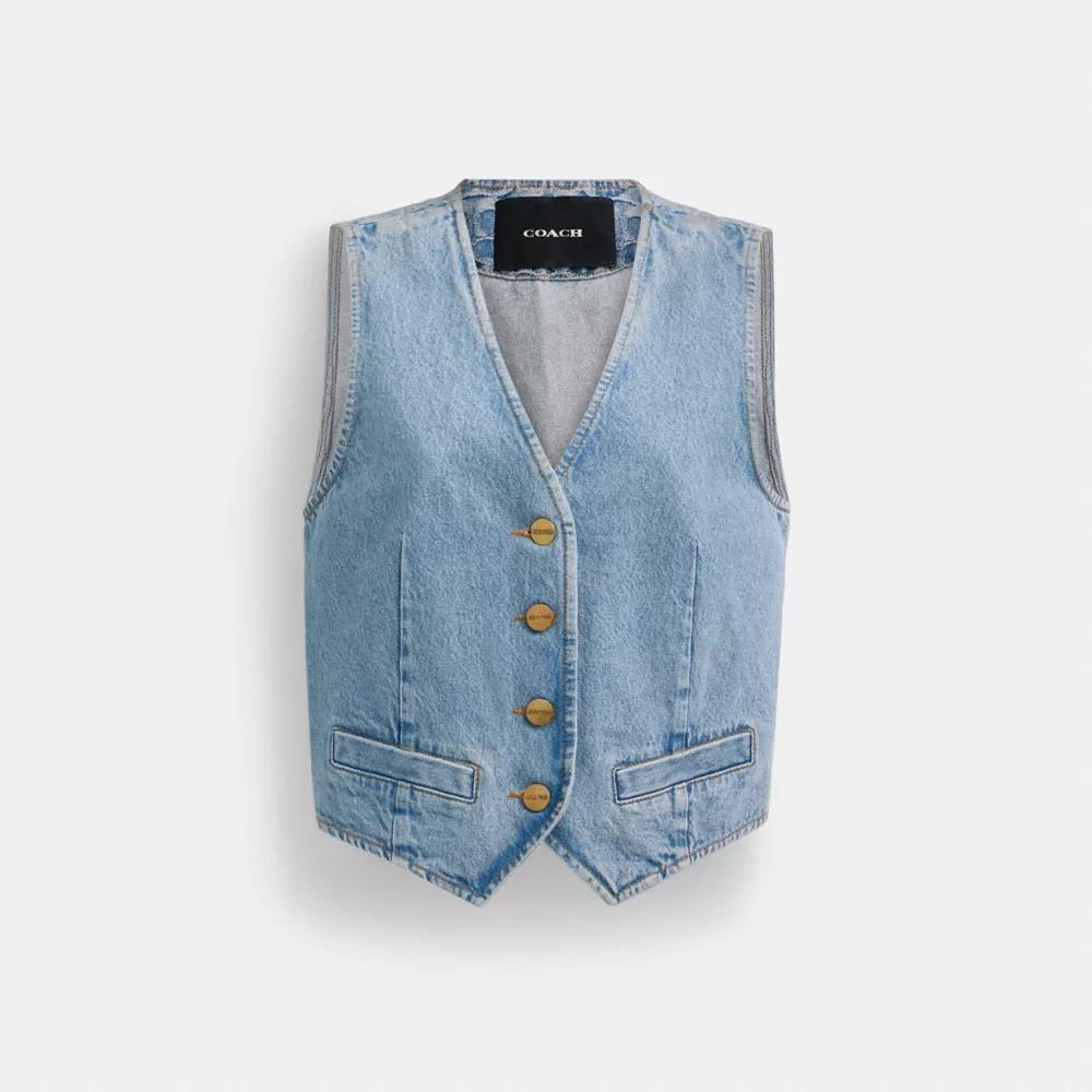 Denim Vest In Organic Cotton Product Image