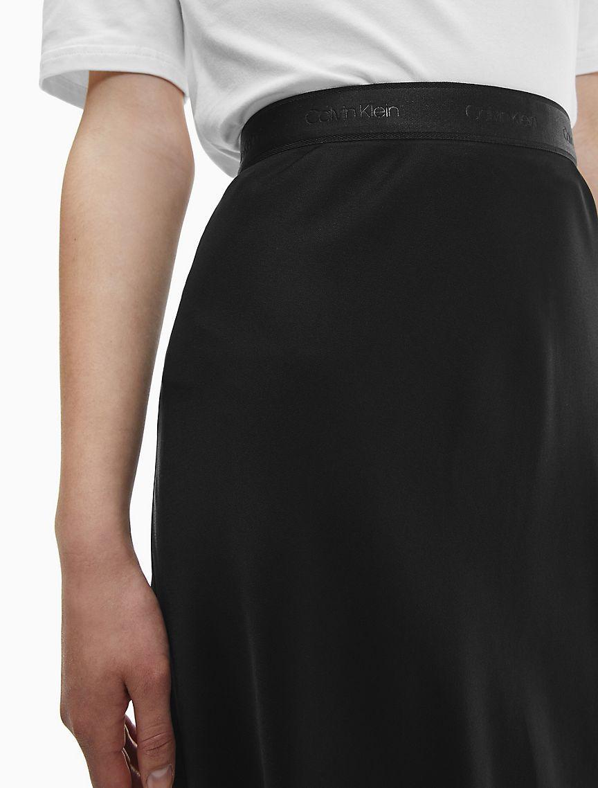 Shine Logo Waistband A-Line Midi Skirt Product Image