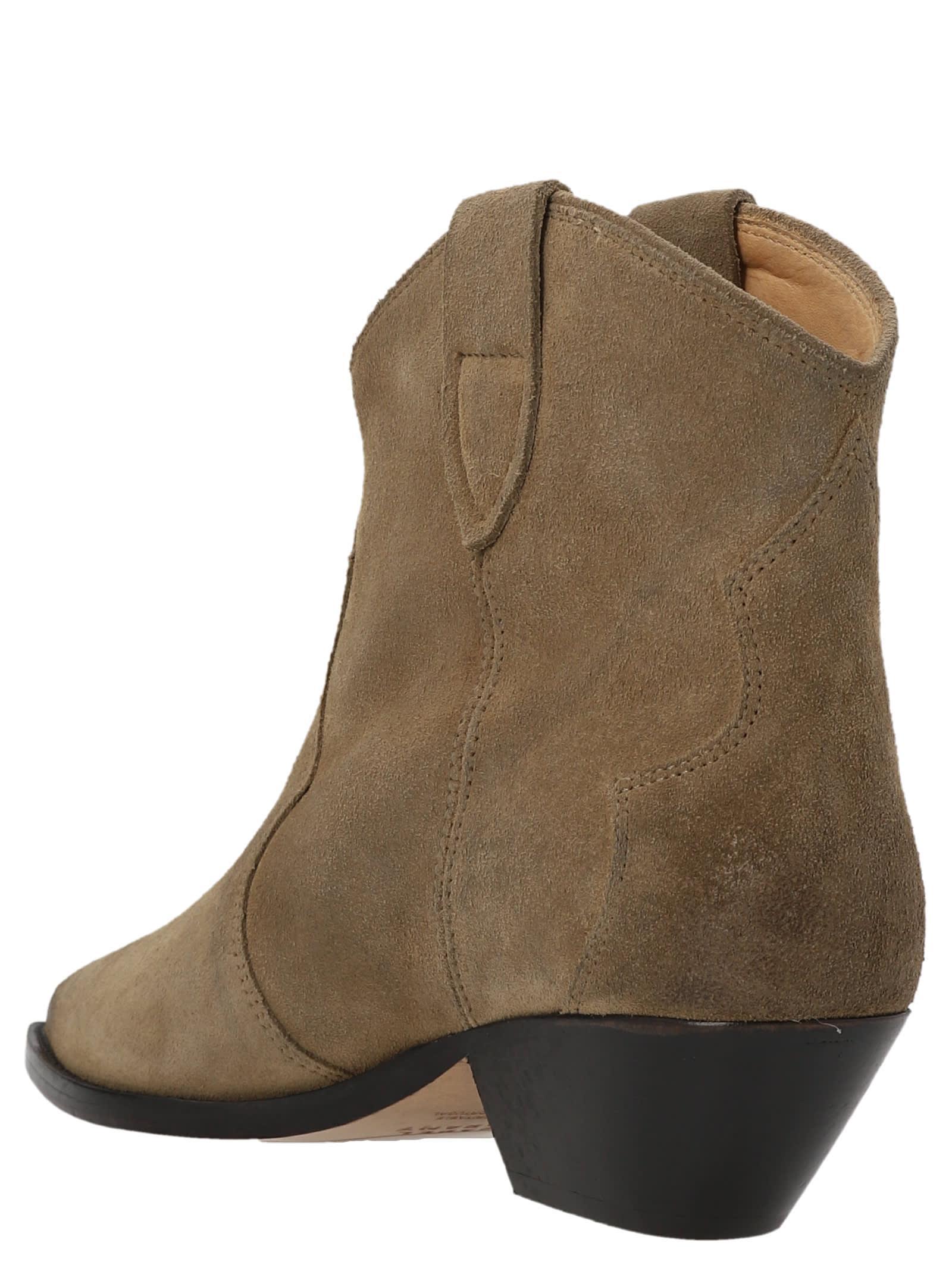 ISABEL MARANT Dewina Distressed Suede Ankle Boots In Taupe Product Image