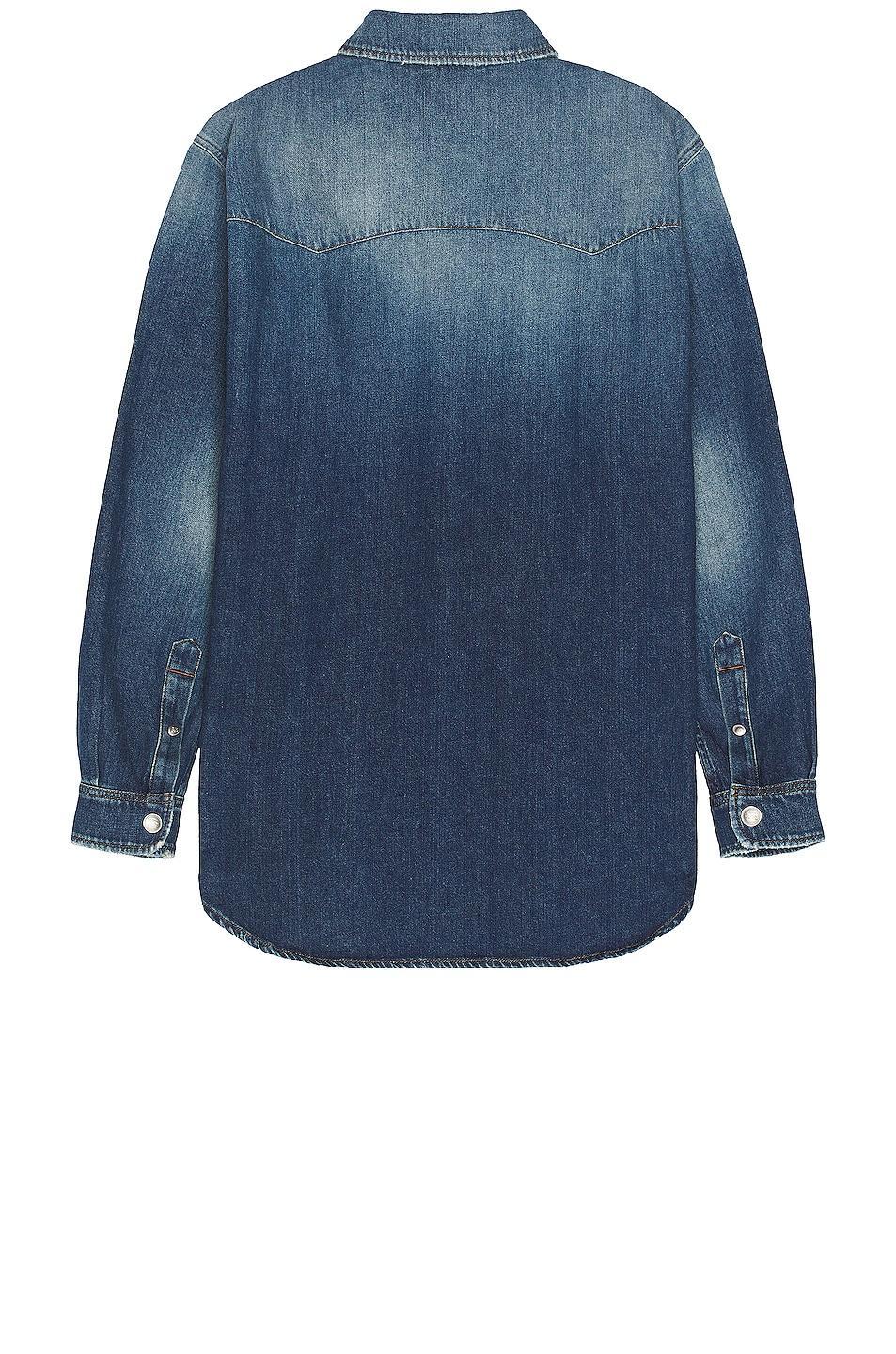 Burberry Harkgate Denim Shirt in Blue Product Image