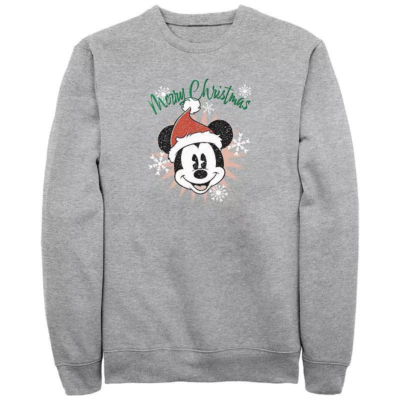 Disneys Mickey Mouse Merry Christmas Big & Tall Graphic Fleece, Mens Athletic Grey Product Image