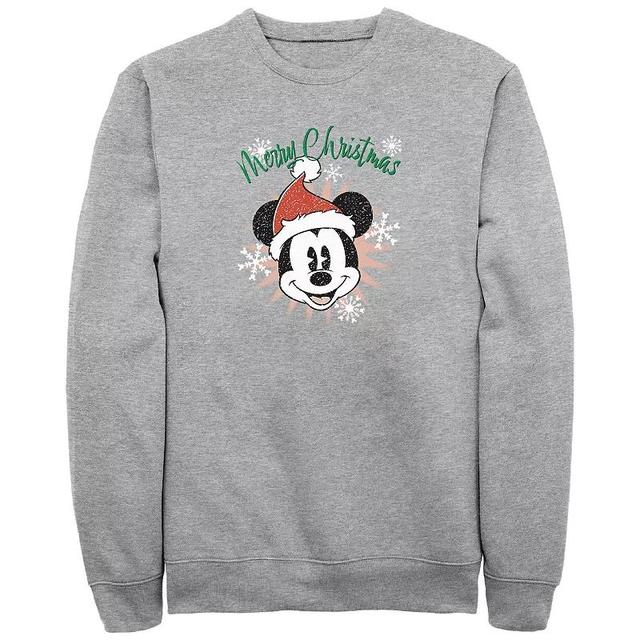 Disneys Mickey Mouse Merry Christmas Big & Tall Graphic Fleece, Mens Athletic Grey Product Image