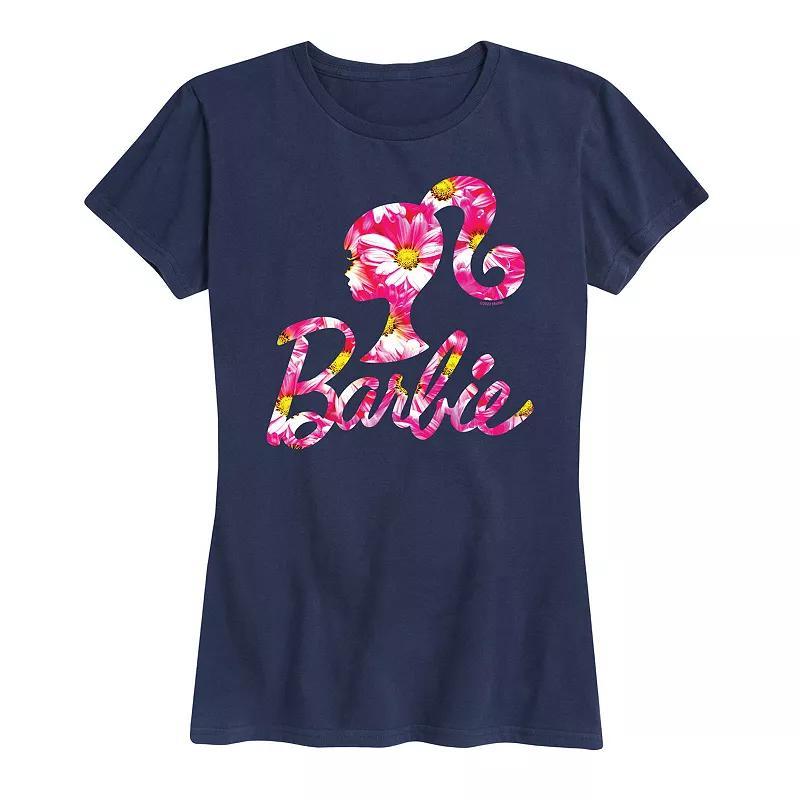 Womens Barbie Logo Shamrock Pattern Graphic Tee Heather Grey Product Image