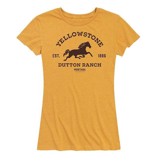 Womens Yellowstone Est. 1886 Horse Logo Graphic Tee Grey Gray Product Image