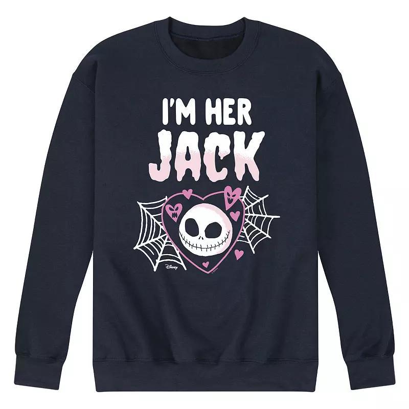 Disneys Nightmare Before Christmas Mens Im Her Jack Fleece Sweatshirt Blue Product Image