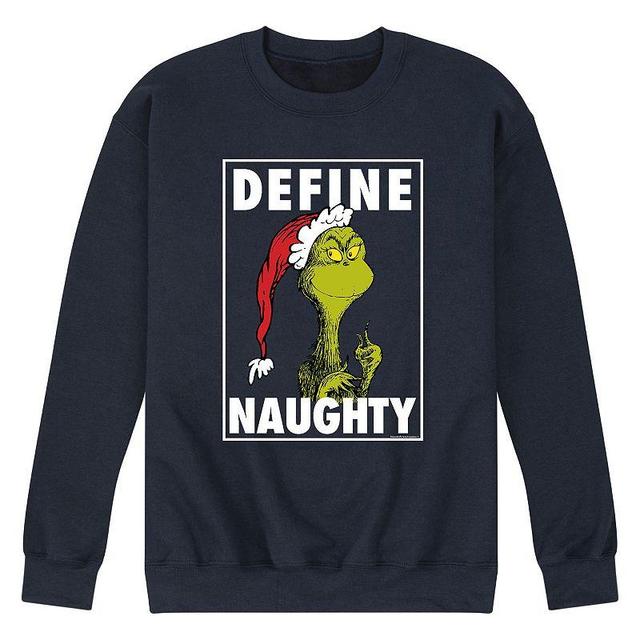 Mens Dr. Suess The Grinch Naughty Sweatshirt Blue Product Image