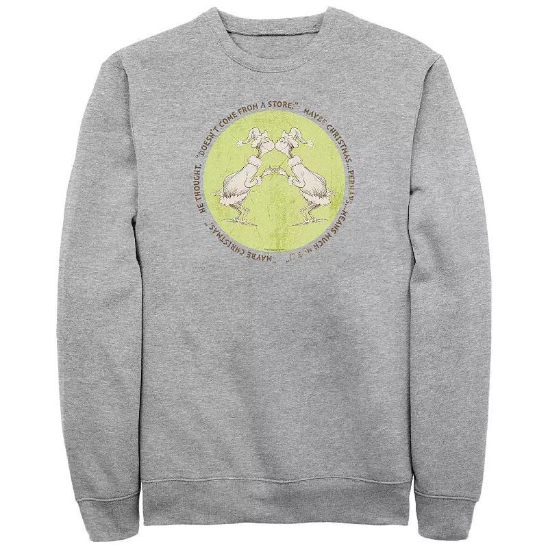 Mens Dr. Seuss Grinch Christmas Perhaps Means Much More Graphic Fleece Athletic Grey Product Image