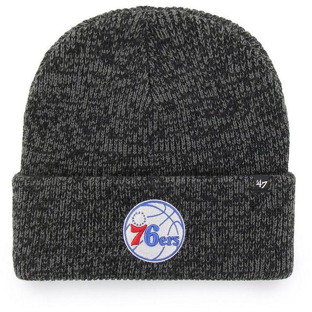 Mens 47 Black Philadelphia 76ers Brain Freeze Cuffed Knit Hat Product Image