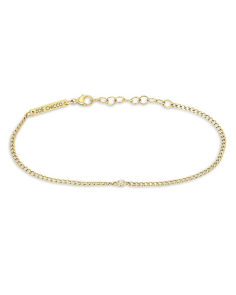 Zoe Chicco 14K Yellow Gold Floating Diamonds Diamond Curb Link Bracelet Product Image