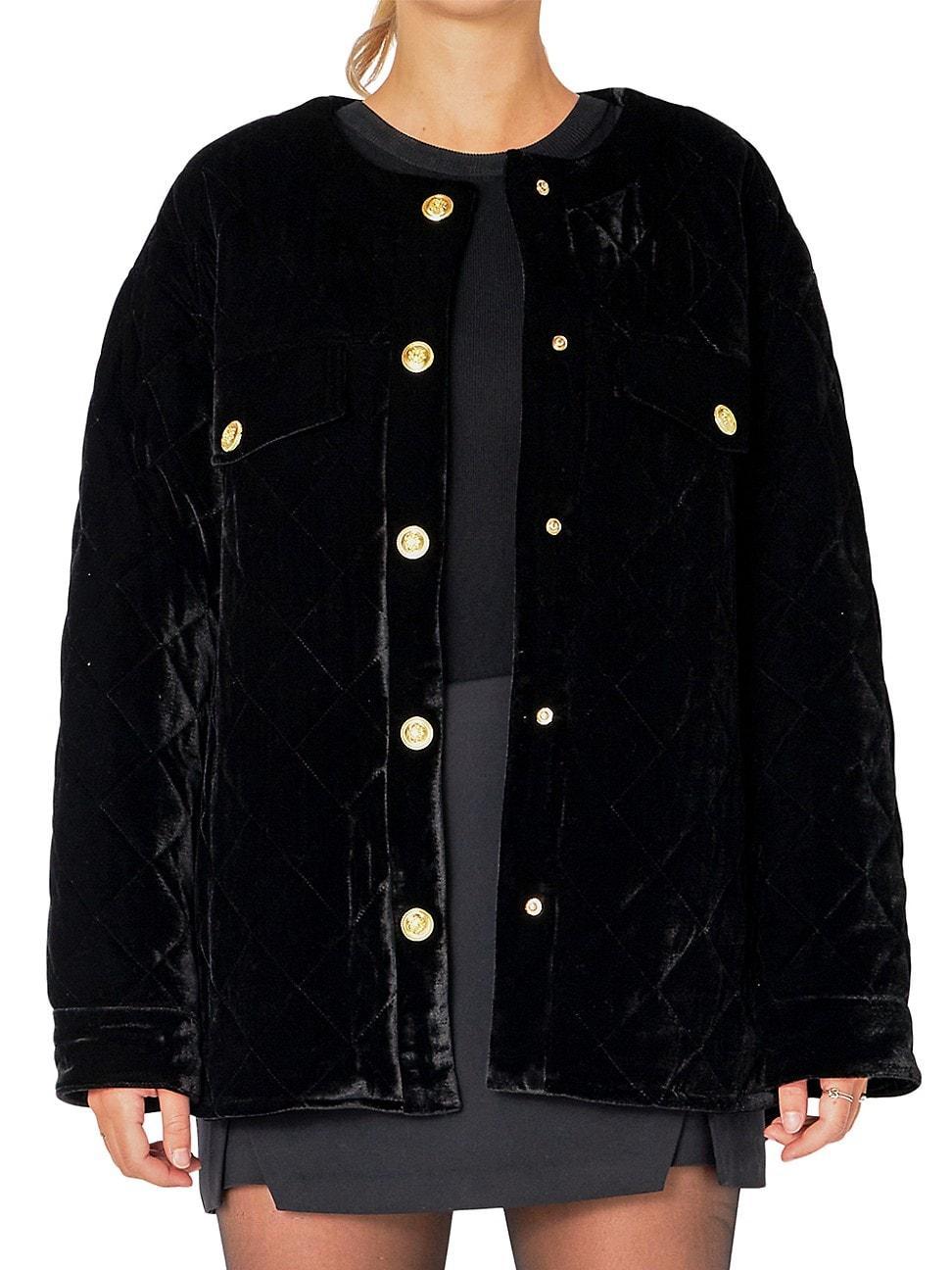 Endless Rose Premium Quilted Velvet Oversized Jacket Product Image