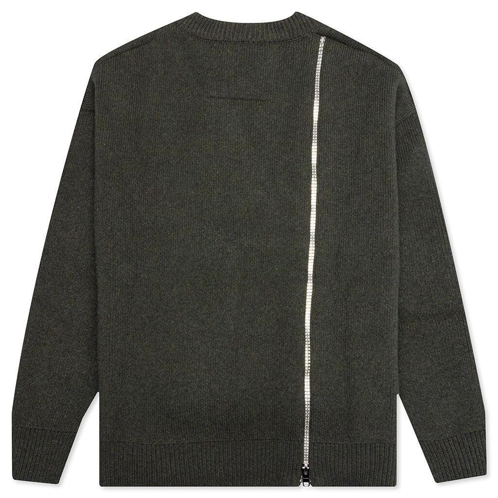 Oversized Crew Neck Sweater - Dark Green Male Product Image