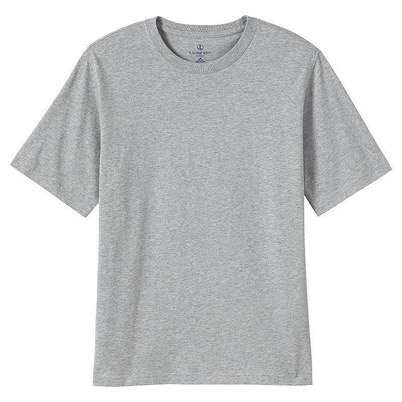 Mens Lands End Super-T Short Sleeve T-Shirt Bermuda Blue Grey Product Image