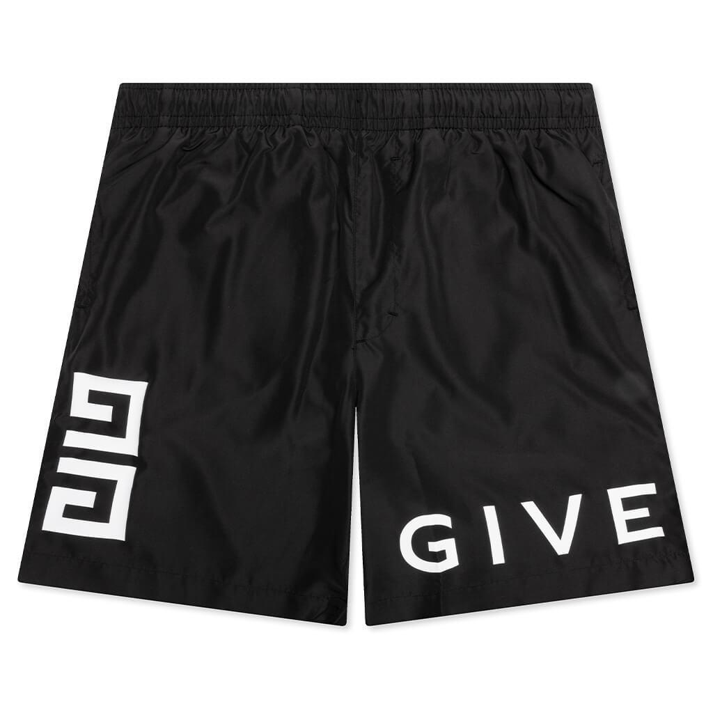 4G Long Swim Shorts - Black/White Male Product Image