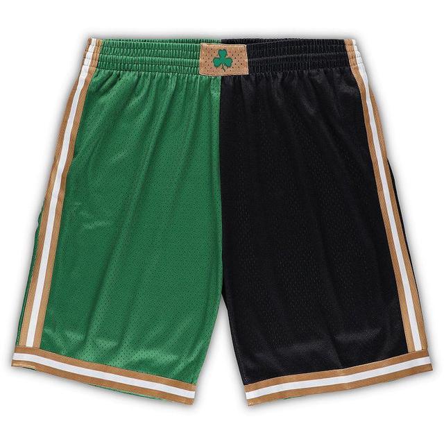 Mens Mitchell & Ness Kelly /Black Boston Celtics Big & Tall Hardwood Classics Split Swingman Shorts Product Image