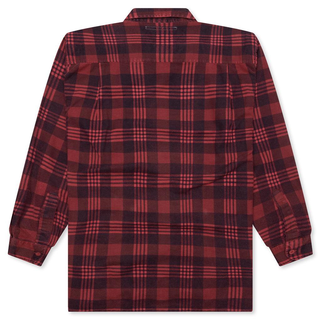 Over Dyed Ribbon Shirt - Red Male Product Image