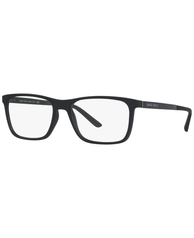 Giorgio Armani AR7104 Mens Square Eyeglasses - Rubber Bla Product Image