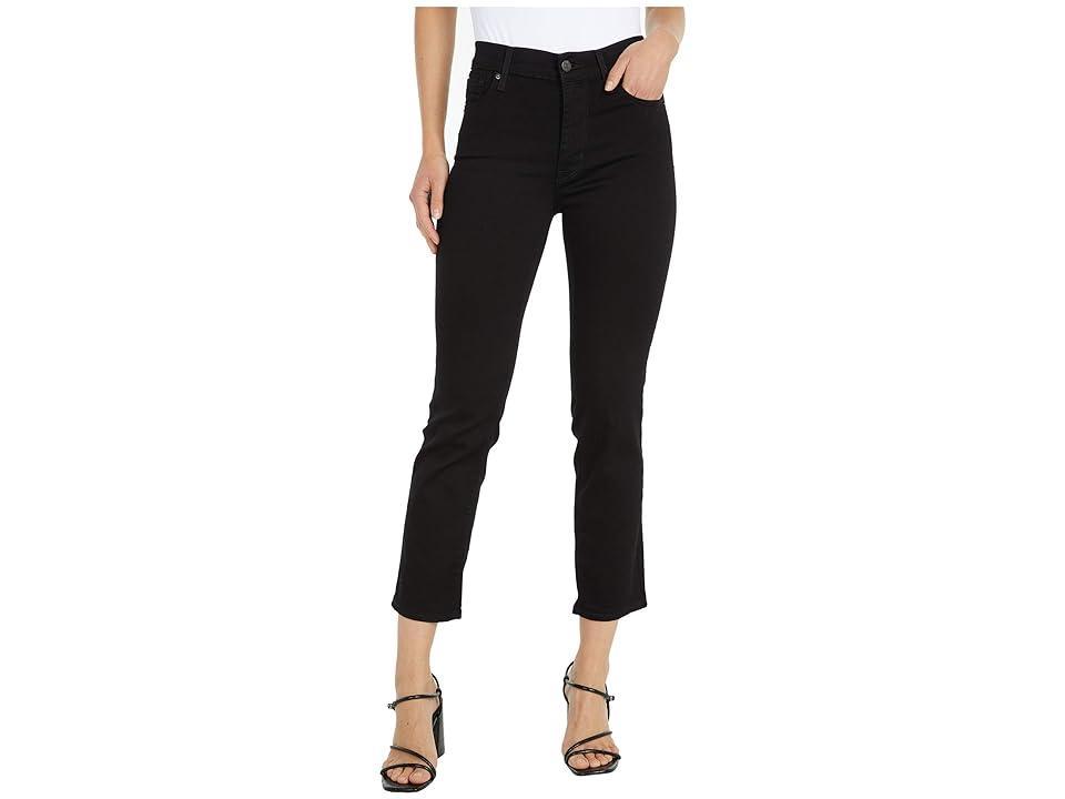 Womens Levis 724 High Rise Straight Crop Jeans Black Product Image