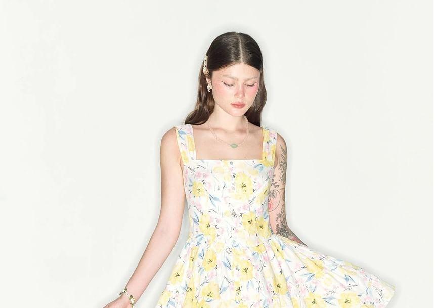 Floral A-Line Mini Dress Product Image