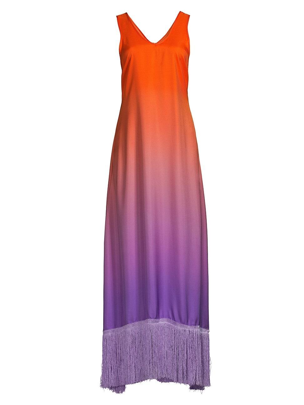 Womens Donna Fringe Maxi Dress Product Image