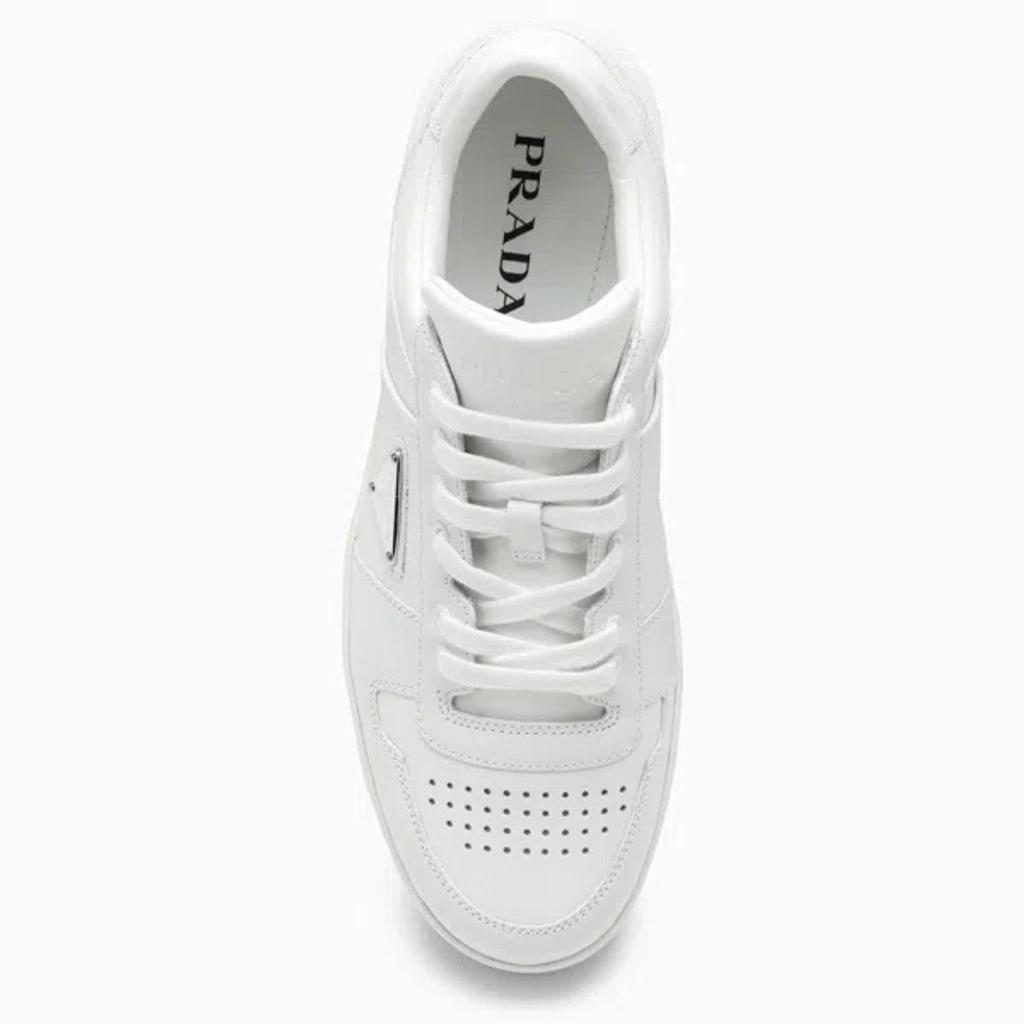 PRADA Downtown Leather Sneakers In White Product Image