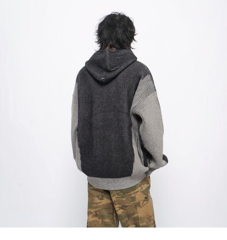 Lettering Hooded Zip Cardigan Product Image