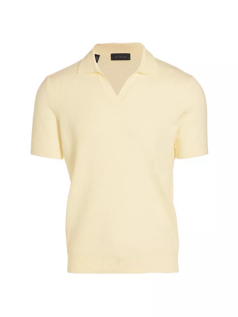 COLLECTION Bubble Dot Cotton Knit Polo Shirt Product Image