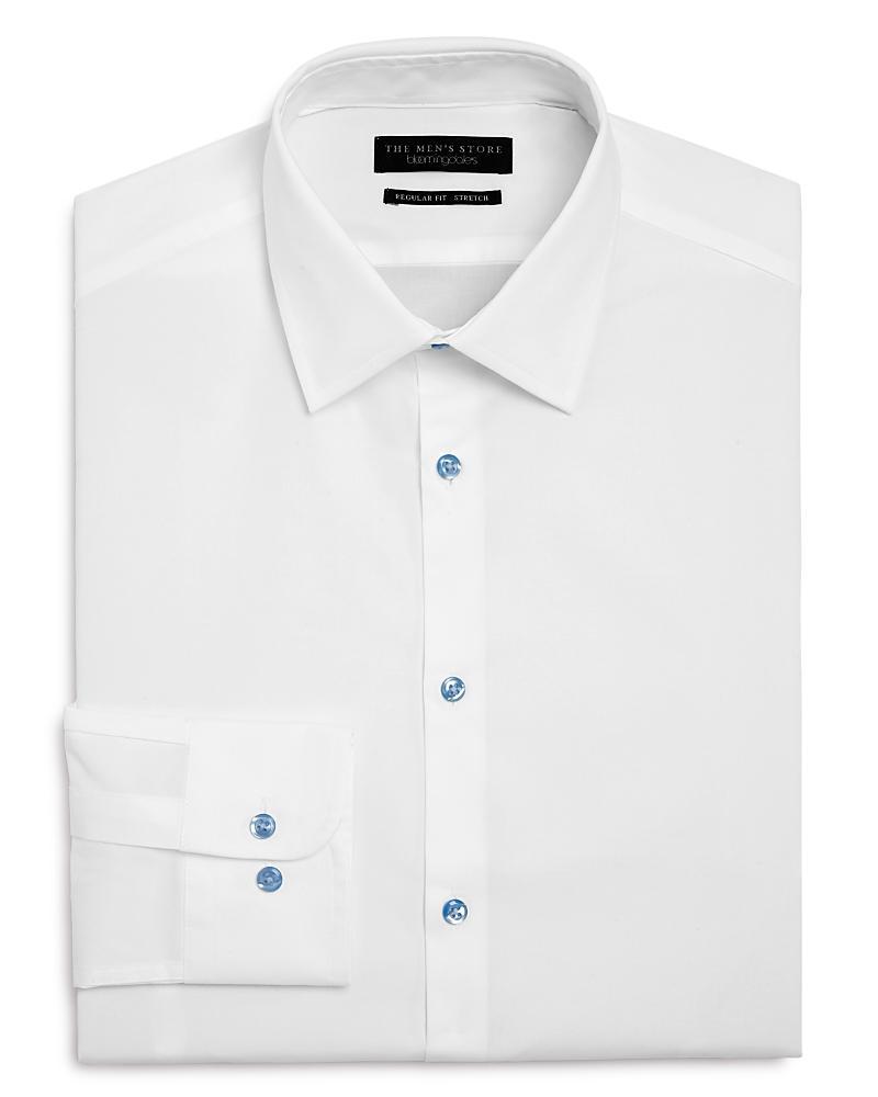 The Mens Store at Bloomingdales Solid Stretch Regular Fit Dress Shirt - Exclusive Product Image