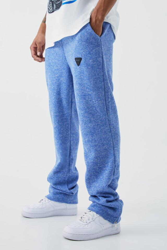 Regular Heavyweight Brushed Split Hem Sweatpants | boohooMAN USA Product Image