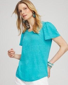 Linen Flutter Sleeve Tee Product Image