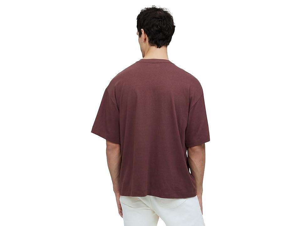 Madewell Cotton-Linen Blend Boxy Tee (Cherrywood) Men's T Shirt Product Image