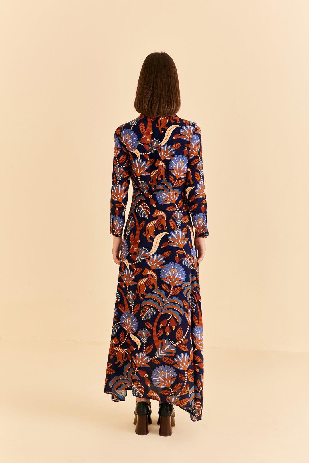 Blue Nature Beauty Long Sleeve Maxi Dress Product Image