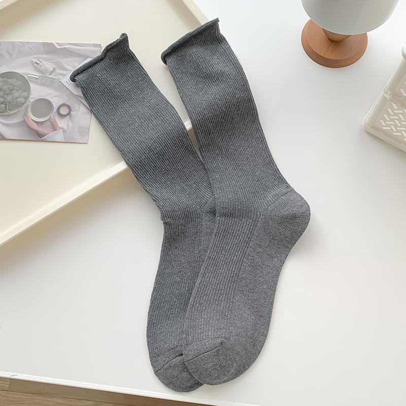 Plain Ribbed Socks / Set Product Image