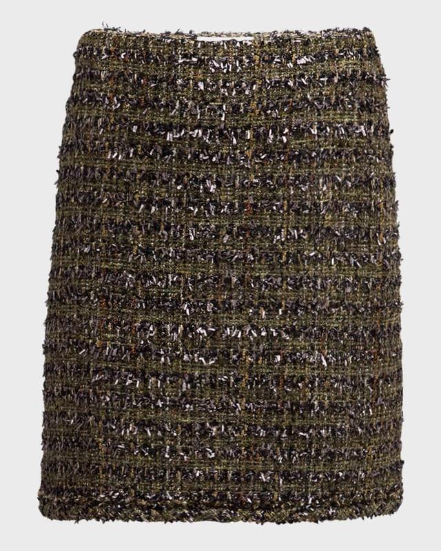 Fringe Metallic Eyelash Tweed Mini Skirt Product Image