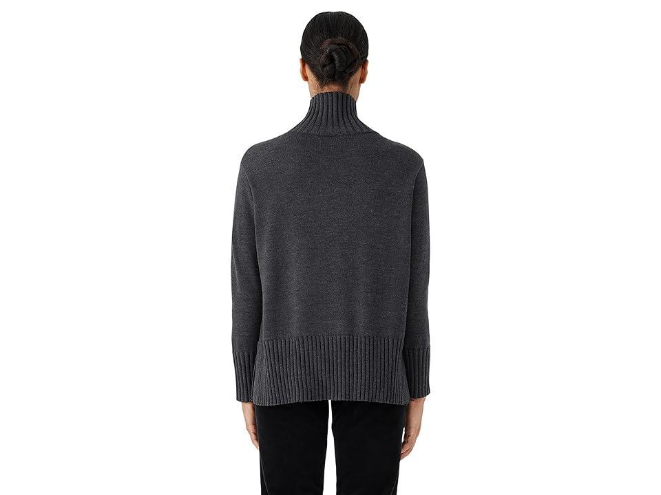 Eileen Fisher Turtleneck Pullover (Charcoal) Women's Clothing Product Image