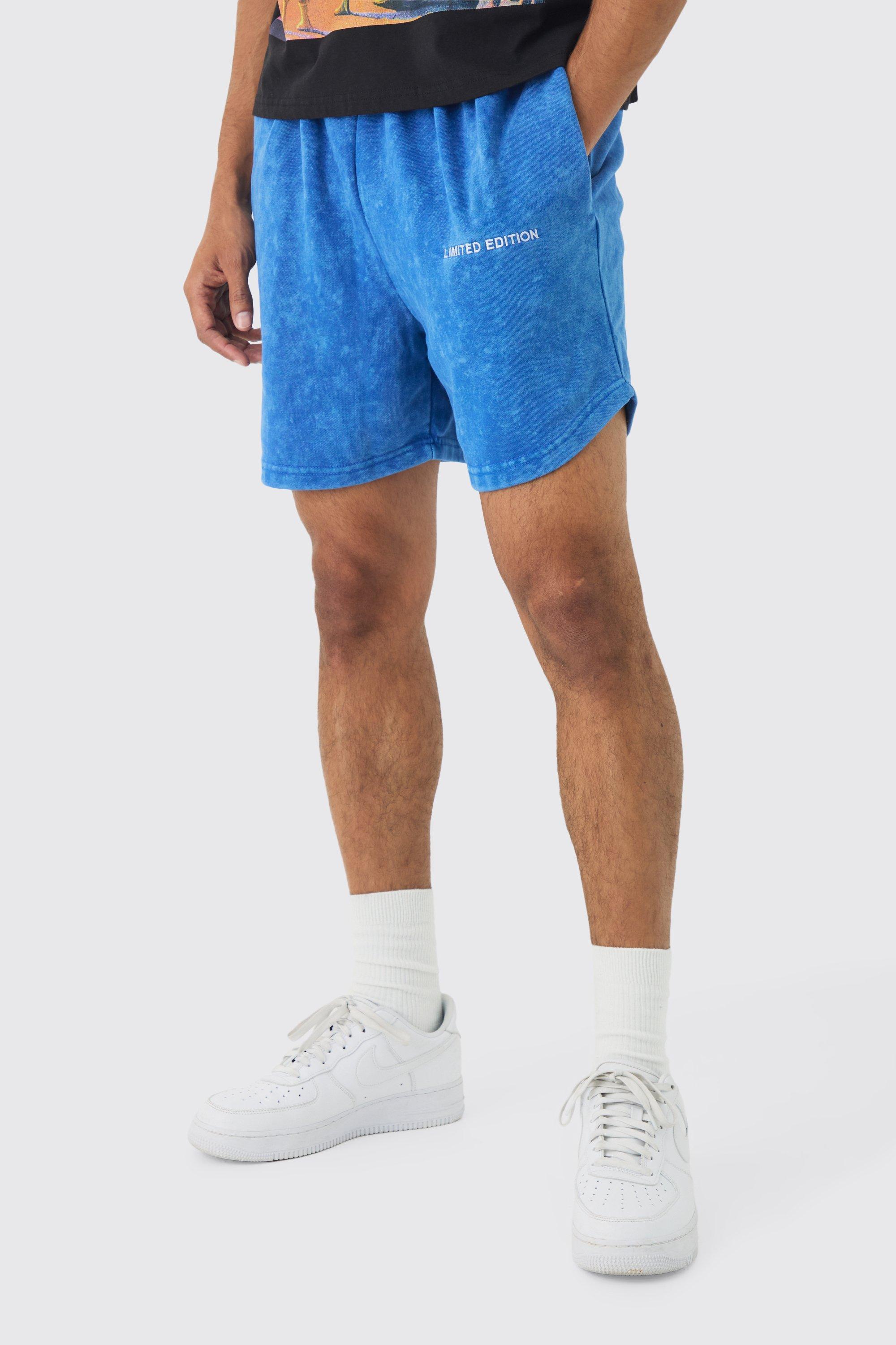 Relaxed Fit Acid Washed Volley Shorts | boohooMAN USA Product Image