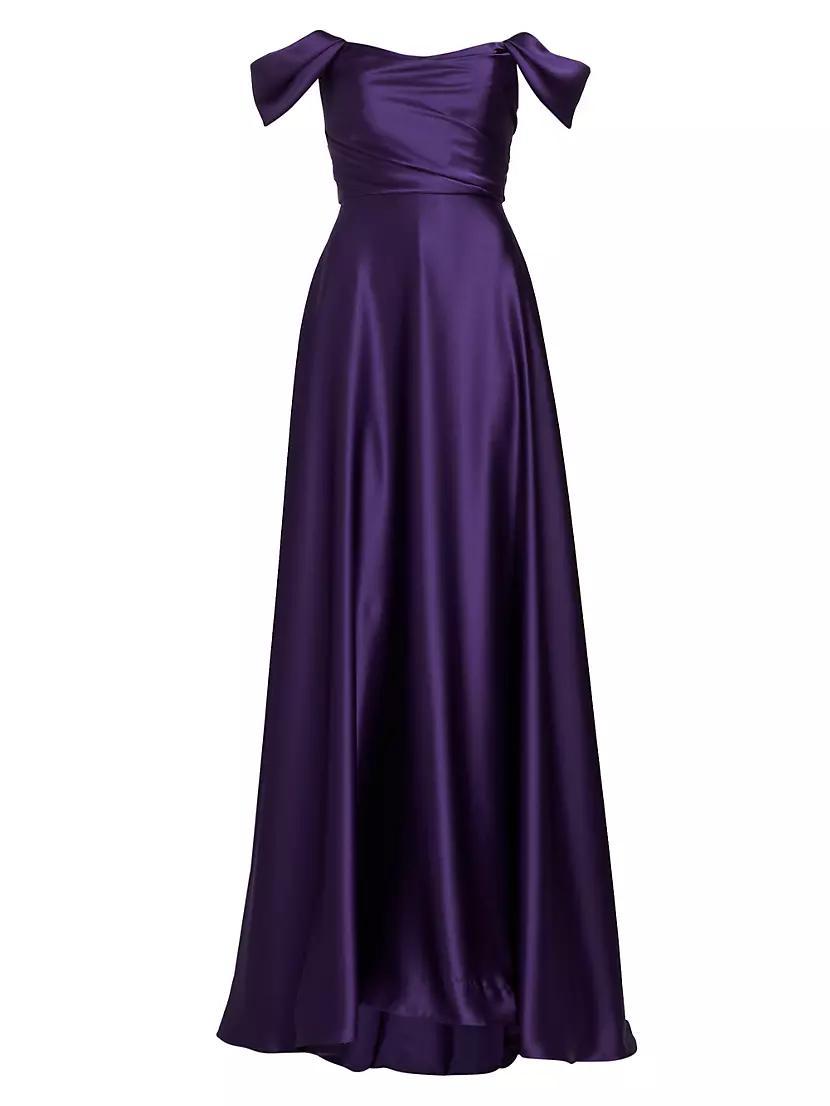 Satin Off-The-Shoulder Gown Product Image