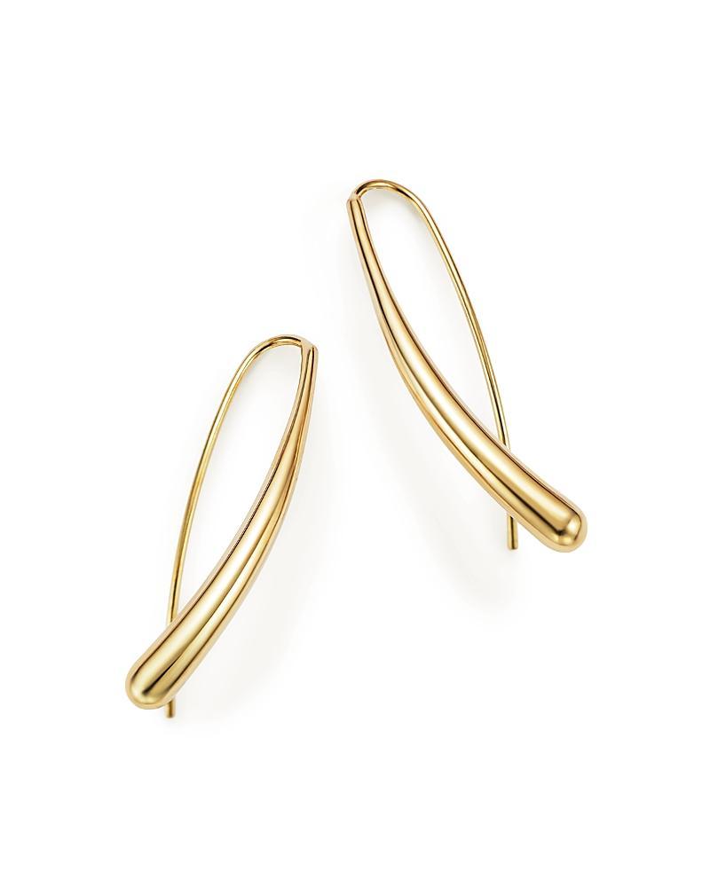 Fluid Teardrop Earrings Set in 14k White or Yellow Gold Product Image