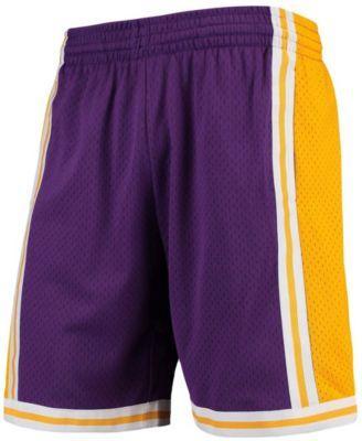 Mens Purple Los Angeles Lakers Hardwood Classics Team Swingman Shorts Product Image