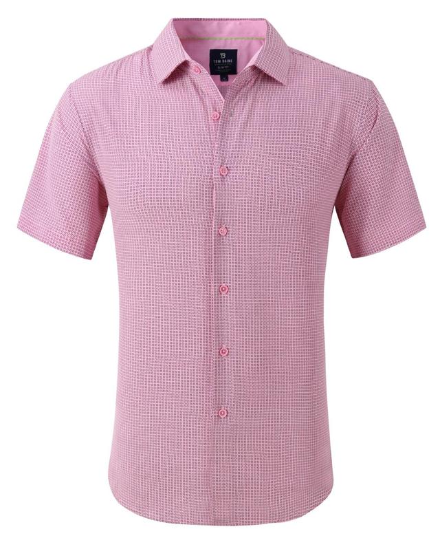 Tom Baine Mens Slim Fit Geometric Shirt - Pink Product Image