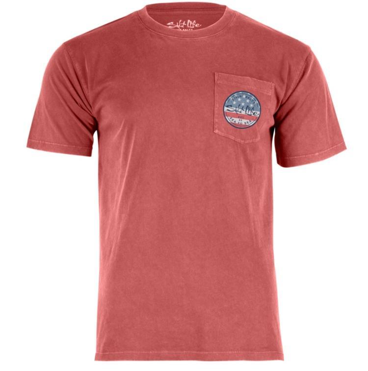 Salt Life® Men's S/S Mineral Red Sea Stars & Stripes Pocket T-Shirt Product Image