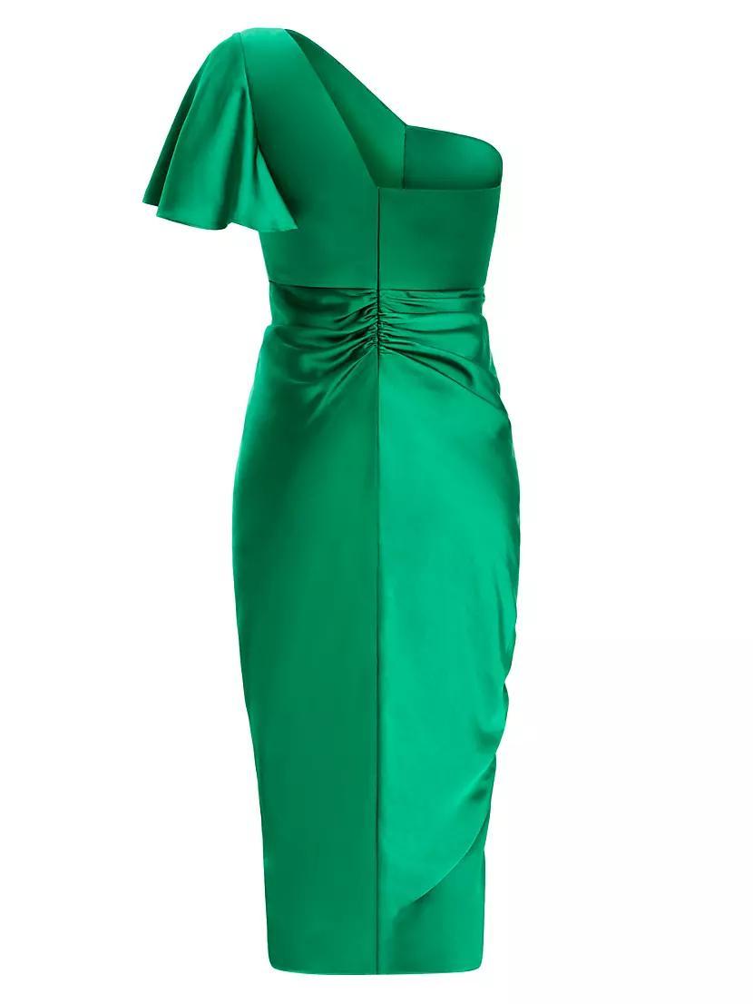 Satin Asymmetric Midi-Dress Product Image