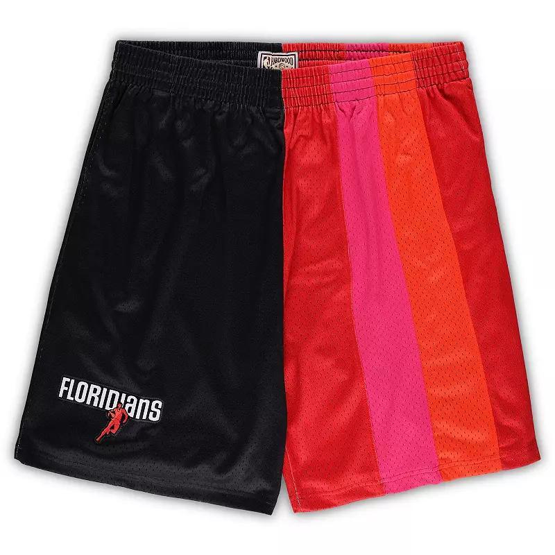 Mens Mitchell & Ness /Red Miami Heat Big & Tall Hardwood Classics Split Swingman Shorts Product Image