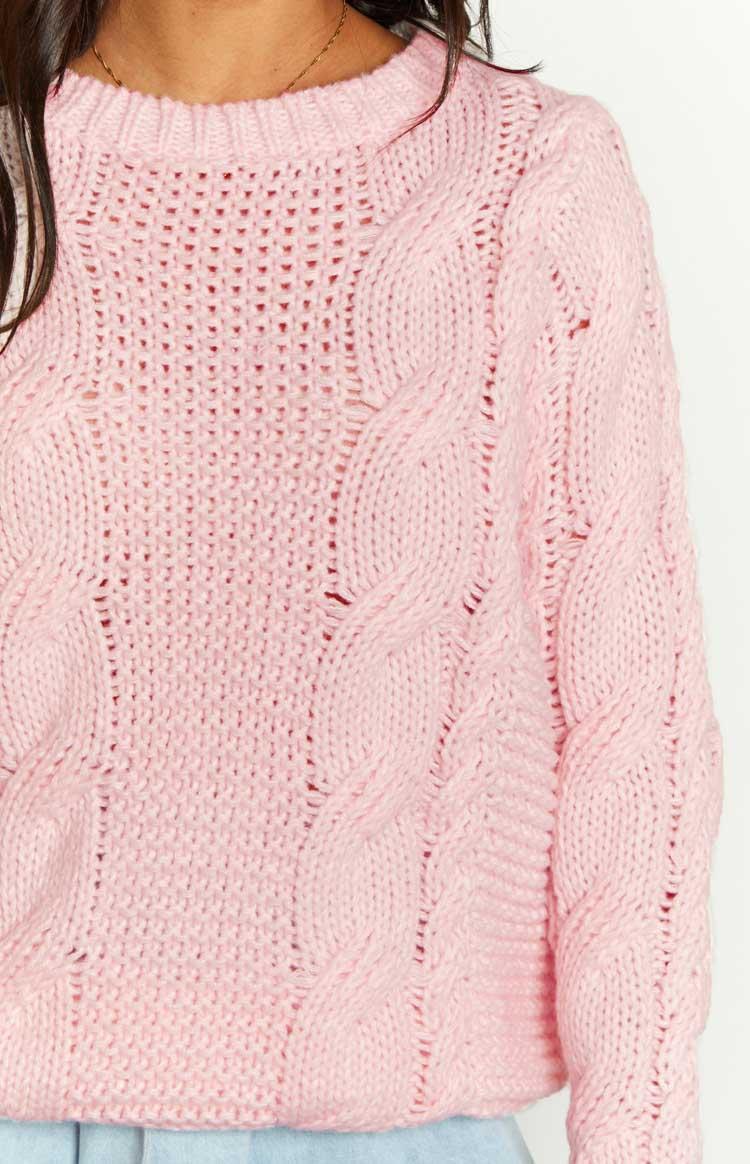 Everlea Pink Cable Knit Sweater Product Image