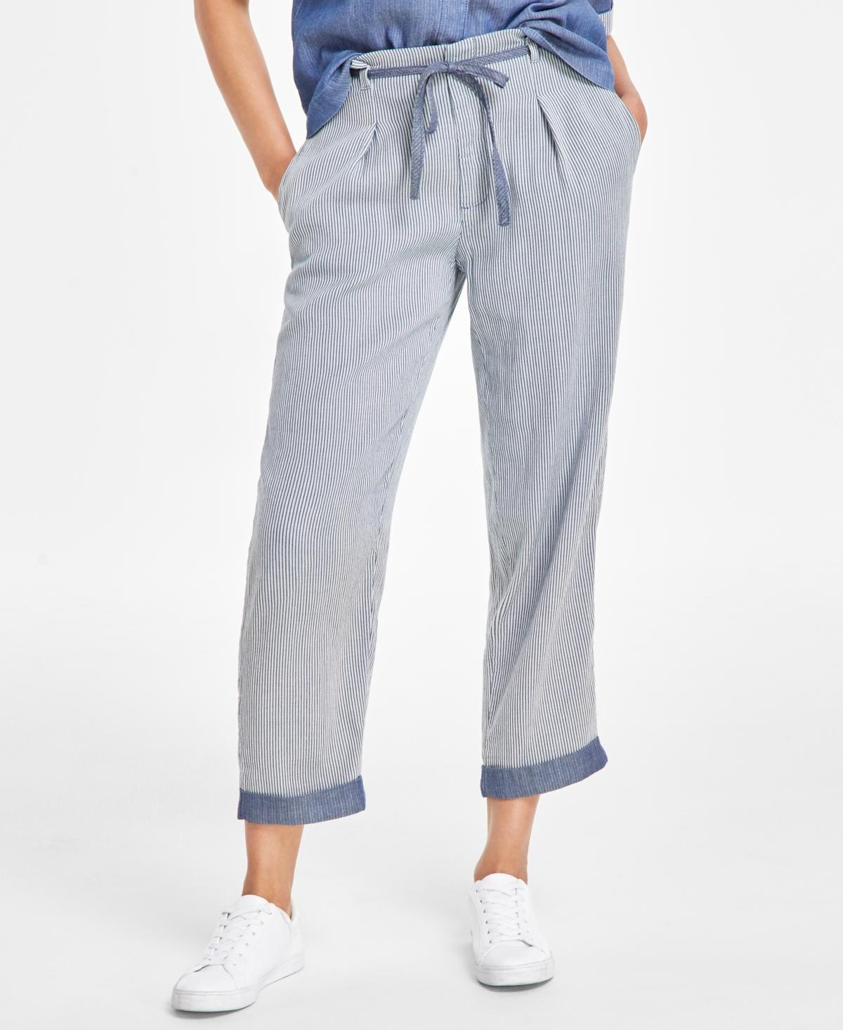 Tommy Hilfiger Womens Cotton High-Rise Tie Pants product image