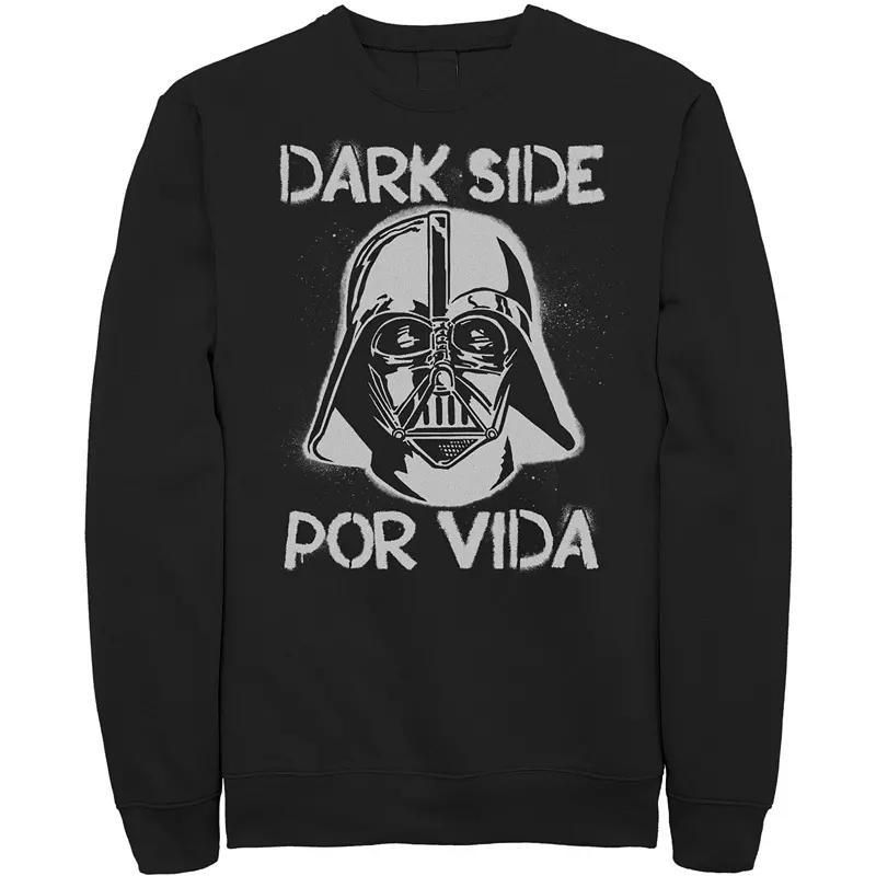 Mens Star Wars Darth Vader Dark Side Por Vida Stamp Fleece Sweatshirt Grey Heather Product Image