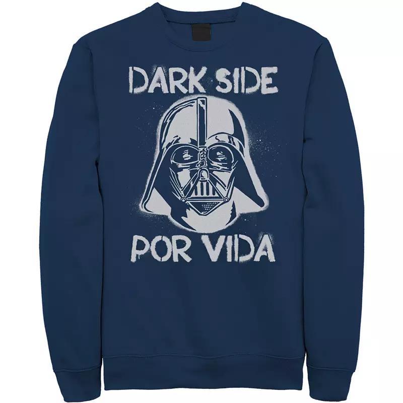 Mens Star Wars Darth Vader Dark Side Por Vida Stamp Fleece Sweatshirt Dark Grey Product Image